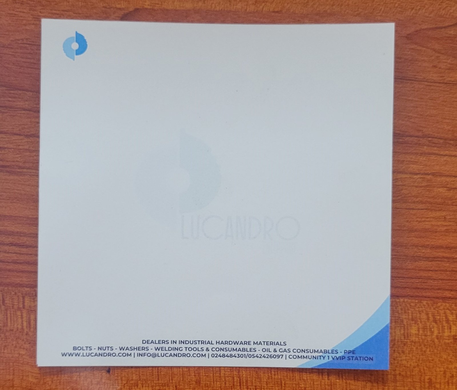 Lucandro branded notepad
